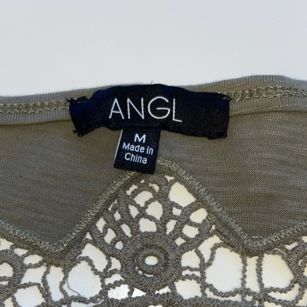 NWOT Crochet Detail Henley Shirt - Picture 3 of 3
